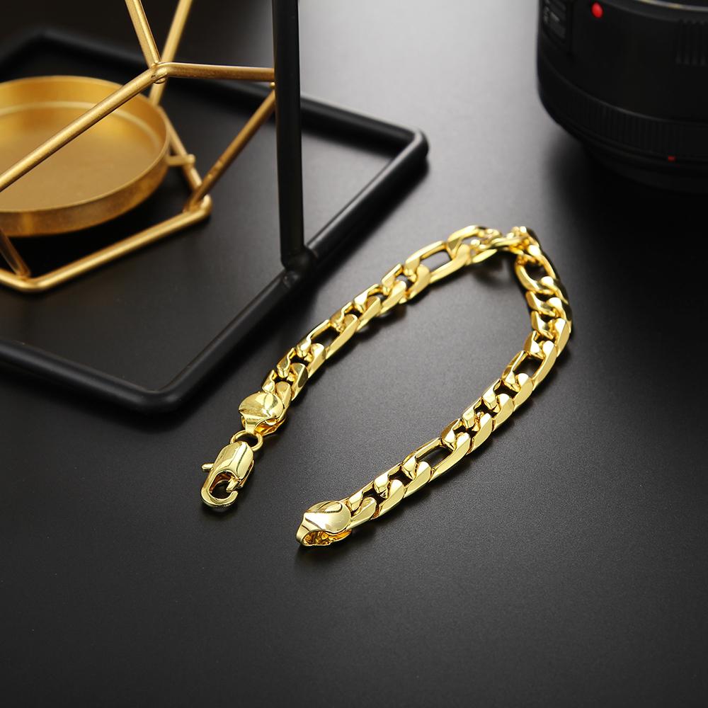 925 Sterling Silver 18k Gold Side Chain Bracelet