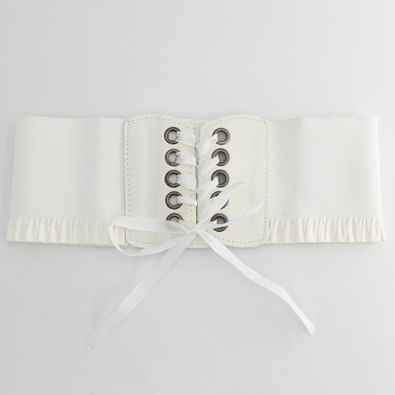 Women'S Extra Wide Waist Belt Dress Decorative Bow Strap Elastic Elastic Waist Seal