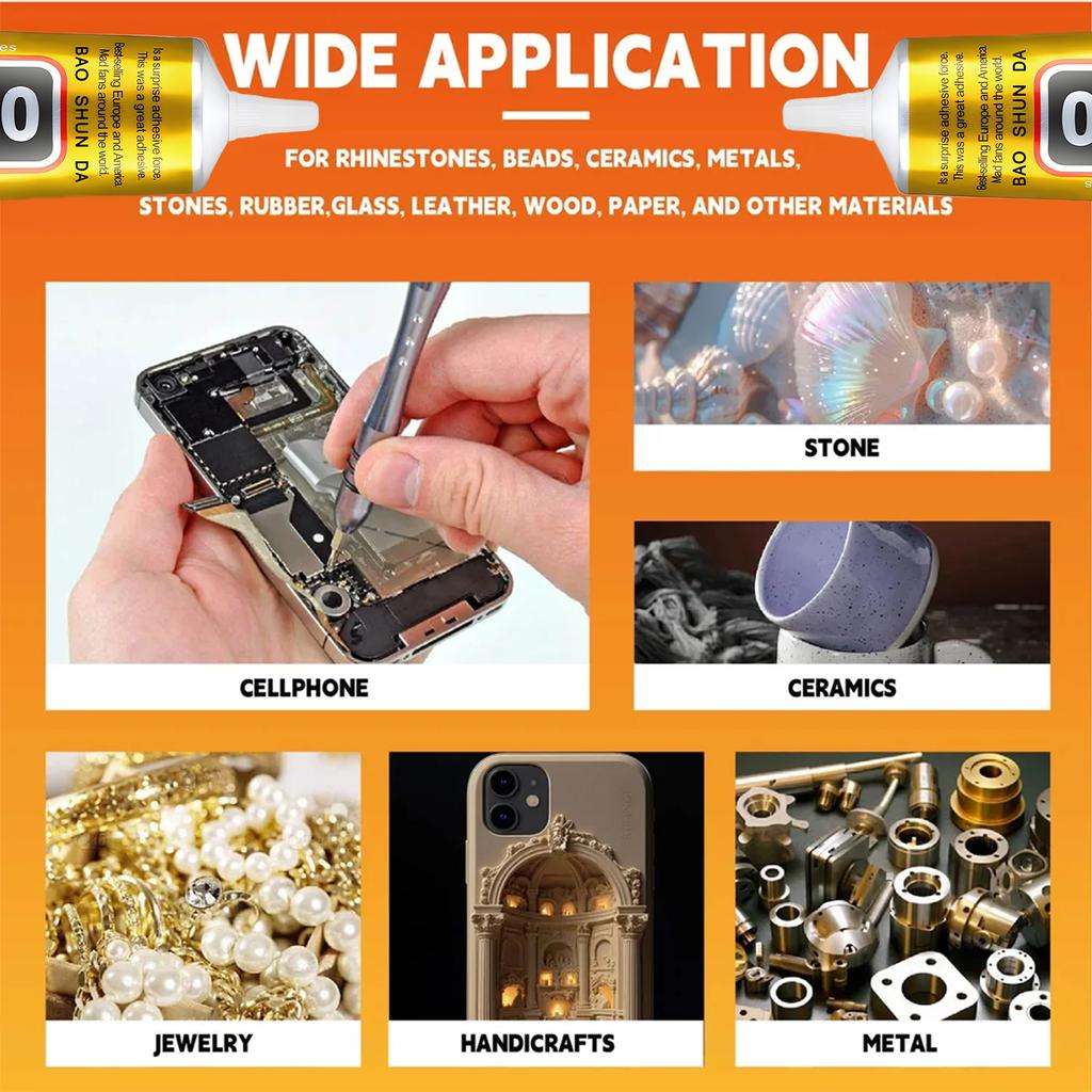 T7000/E8000 Mobile Phone Adhesive – Factory Direct, Buy One Get One Free. Ideal for schools, home DIY projects, jewellery, displays, toy mode