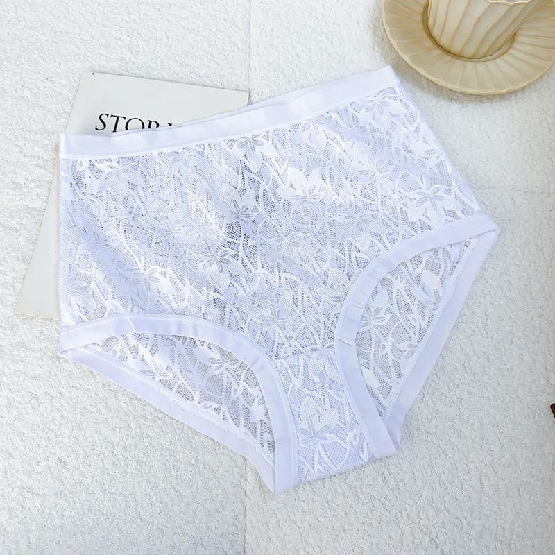 FINETOO 1Pc Summer Sexy Ultra-thin Lace Perspective Panties Women High Waist Lace Floral Underwear Female Breathable Intimates Lingerie S
