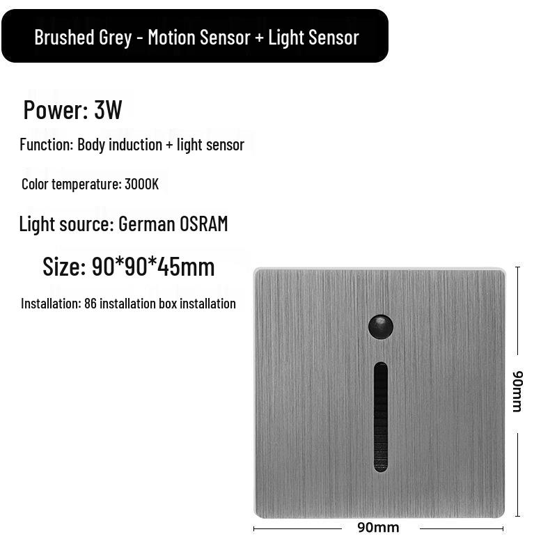 Type 86 Motion Sensor Stair Light for Home & Hotel Corridors
