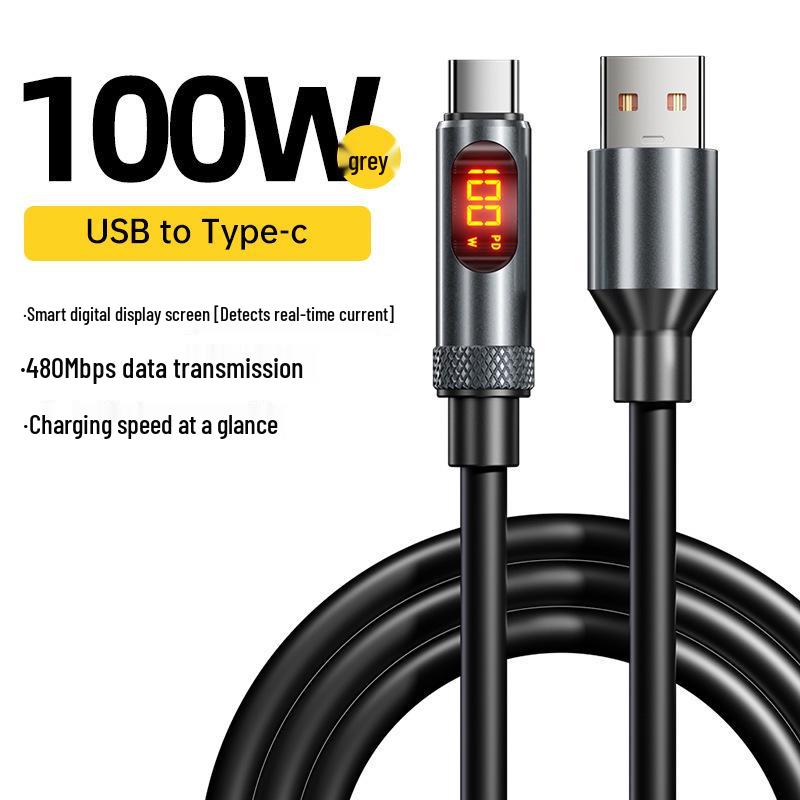 

240W Super Fast Charging Type-C Cable with Smart Digital Display for Apple, Huawei, Honor