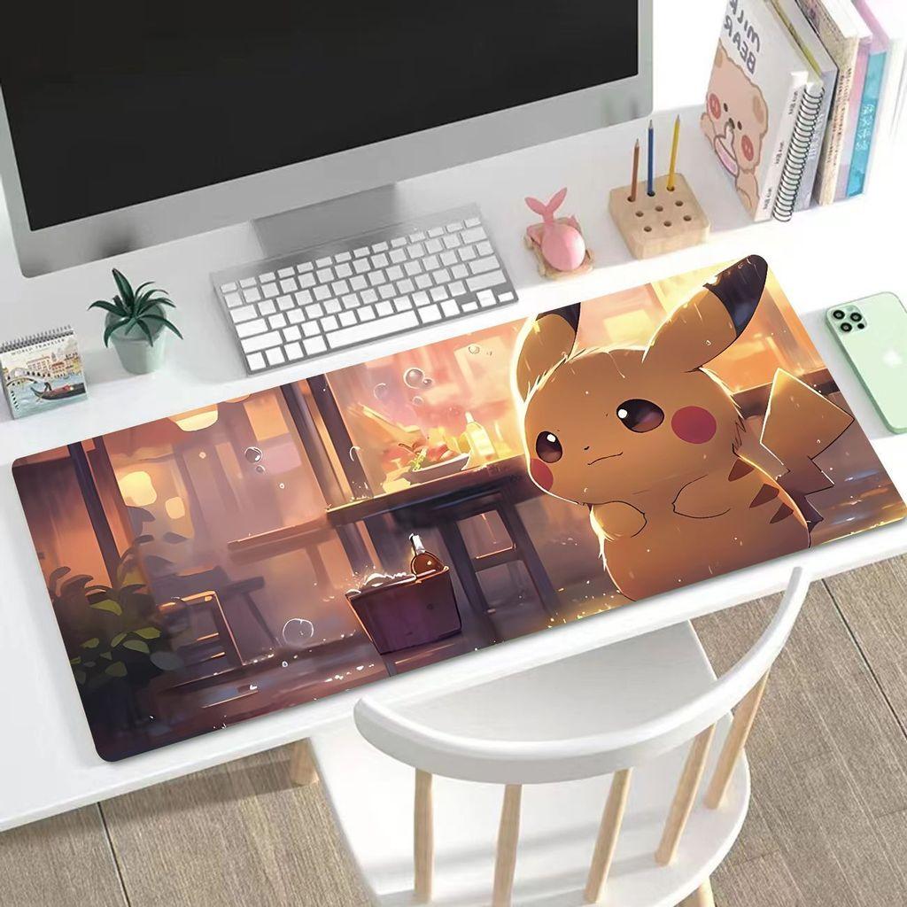 Pikachu Cute Mouse Pad HD Printing Large Seaming Waterproof Mouse Pad Antislip Gaming Mouse Pad
