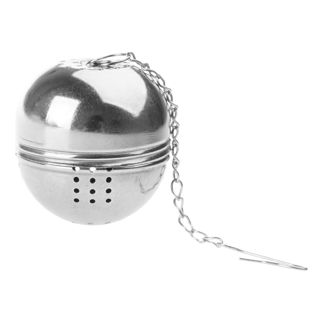 Te-sil i rostfritt stål med repkedja Tekanna Te-filter Kryddnät Sil Te-boll Löst blad Kryddsil
