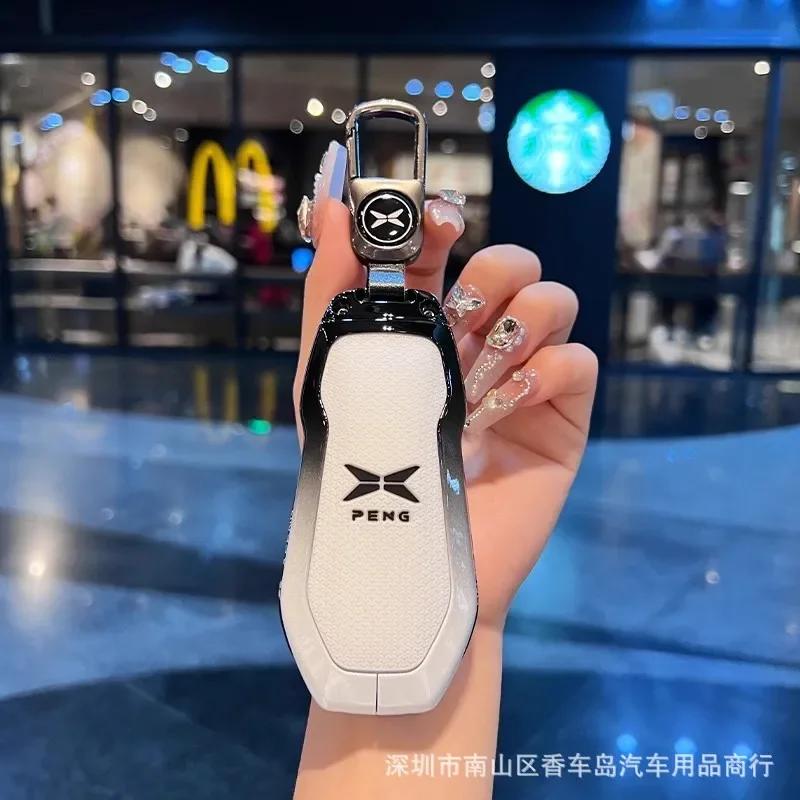 

High-End Metal Key Case Cover for Xpeng Xiaopeng X9 Pro Max 2024 Keychain Protective Shell Modification Package Car Accessories
