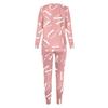 Women's Casual Fashion Printed  Sleeve Trousers Casual Sports Women's Suit