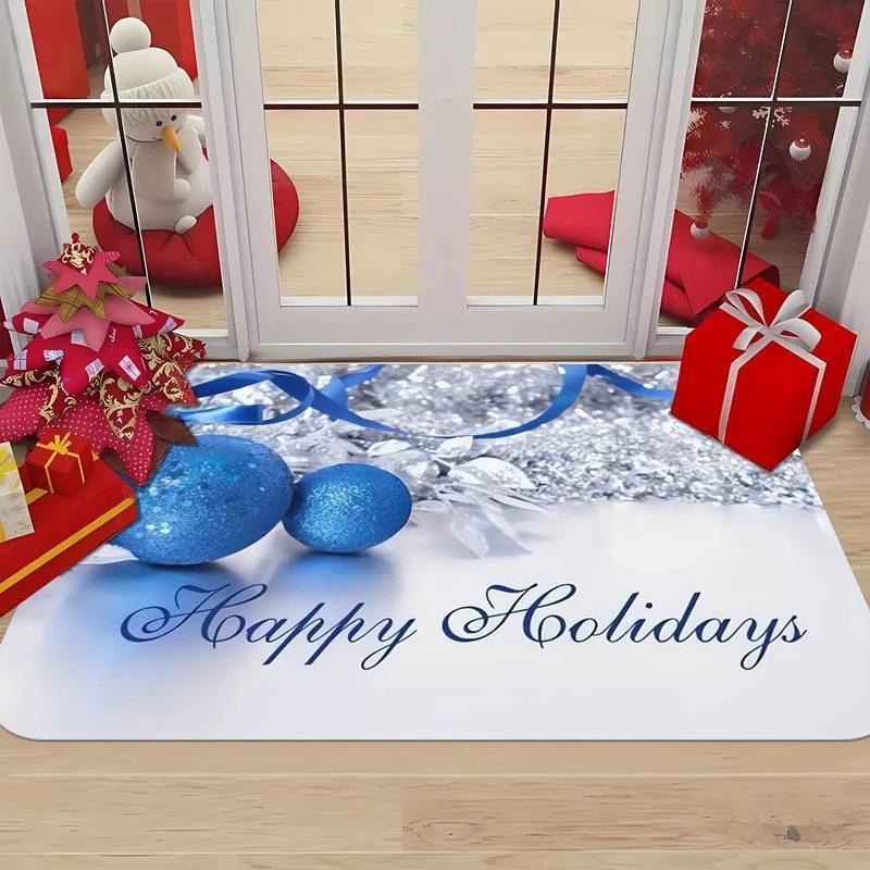 Merry Christmas Doormat Santa Claus Pattern Design Bathroom Carpet Bedroom Living Room Entryway Floor Mat Kitchen Home Decor
