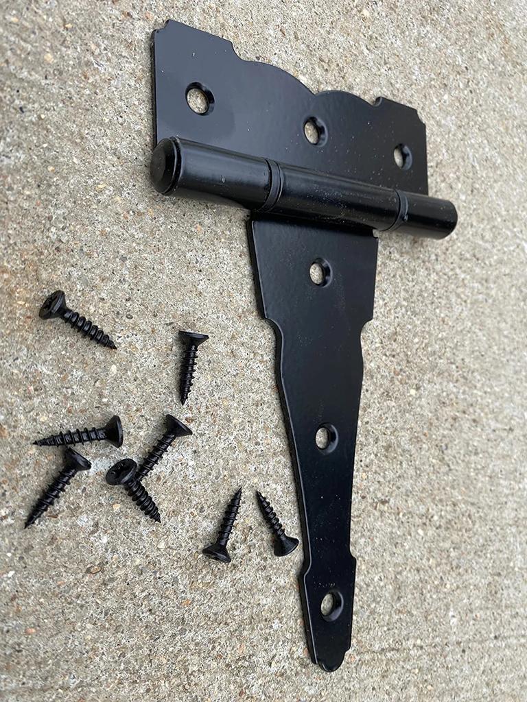 2PCS Classic Black Strap Hinges Shed Door Hinges Heavy Duty Barn Gate T-Strap Hinges