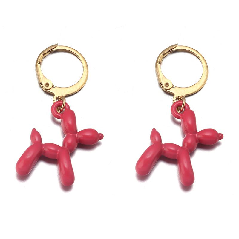 2026 Neue Niedliche Goldene Ballonhund Welpe Hängende Ohrringe Für Frauen Cartoon Hängende Creolen Ohrring Set Ästhetischer Ohrschmuck