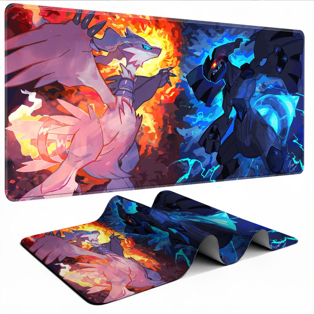 Anime Zekrom Mouse Pad XXL Large Gaming Desk Mat AntiSlip Rubber Mousepad Lock Edge Office Laptop Keyboard Mat 90x40cm