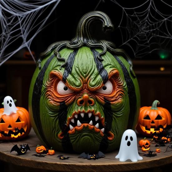 Halloweeni kõrvitsakuju Kummitus Vaikfiguur Hirmutav kõrvitsanukk õue, kontorisse, sise- ja välistingimustesse Unikaalsed Halloweeni kingitused täiskasvanutele