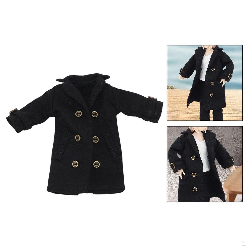 1/ Figure Clothes Miniature Clothing Trench Coat Trendy Costume Accessories for 6" Female Figures
