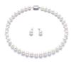 Freshwater Pearl Necklace Earrings Set In a Luxury Gift Genuine Pearls for Formal Occasions Such As and Entrance [Tsuya Tamaururu] 7mm-7.5mm &