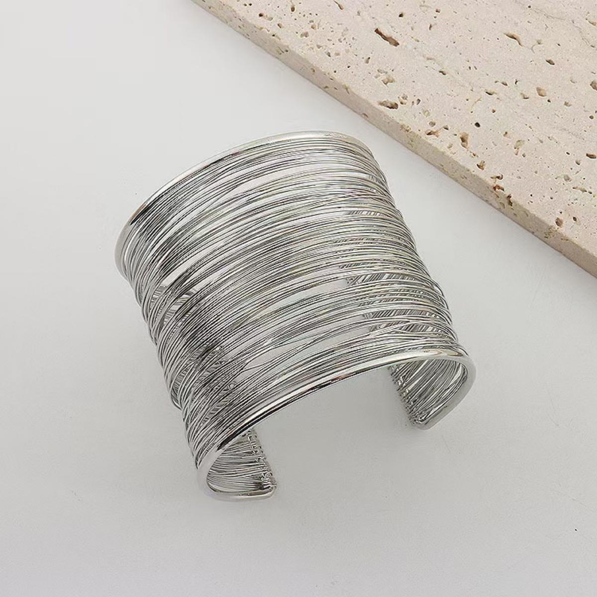 

Креативный браслет из металлической проволоки золотого цвета для женщин и мужчин, браслет-манжета с открытым ртом, пересекающийся и переплетающийся, модный циркон, подарки медный