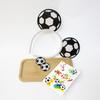 3Pcs Soccer Fan Hairband Set With Geometric Ball Design Hair Ornament Earrings And Skin Decal For Parties