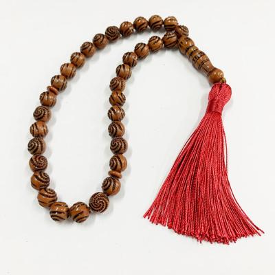 Imitationsholz Muslimische Gebetsperlen Tasbih mit Quaste - Arabisches Rosenkranz Handwerk