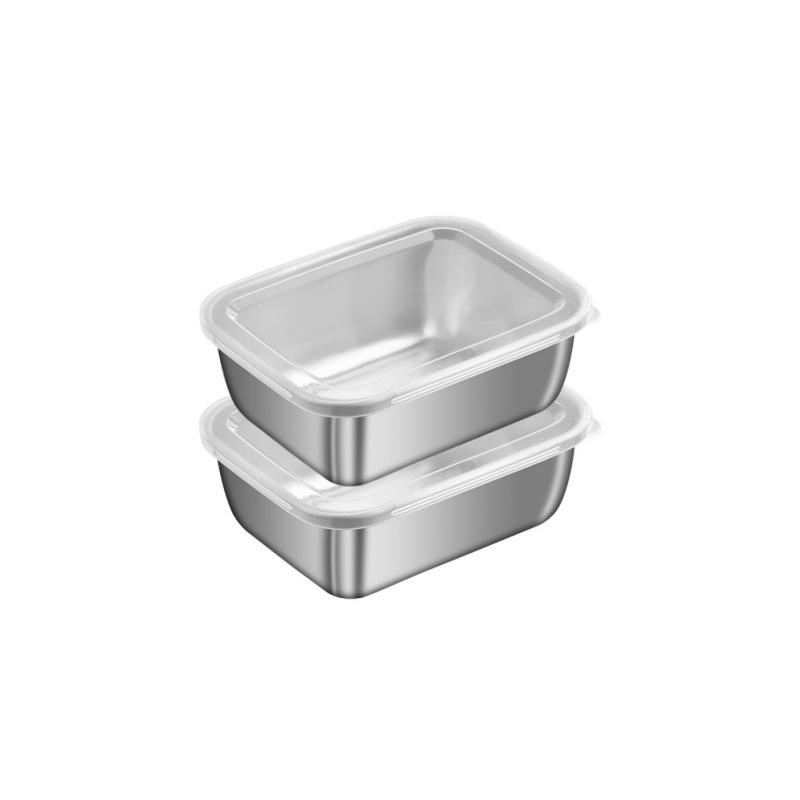 Stainless Steel Food Storage Container with Lid - Leak Proof, Stackable, and Reusable, Suitable for Camping, Picnicking School
