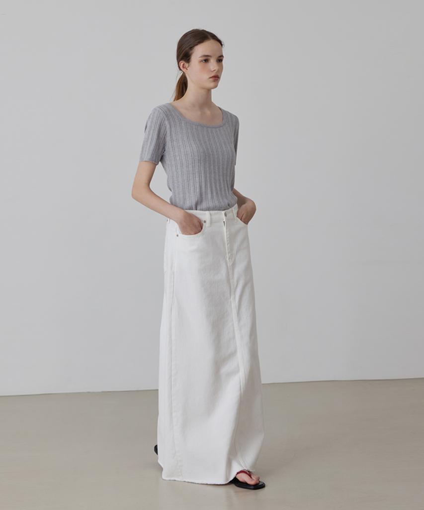 Kwinseulaebis Square-Neck Lace-Up Back Knit Top_3Colors