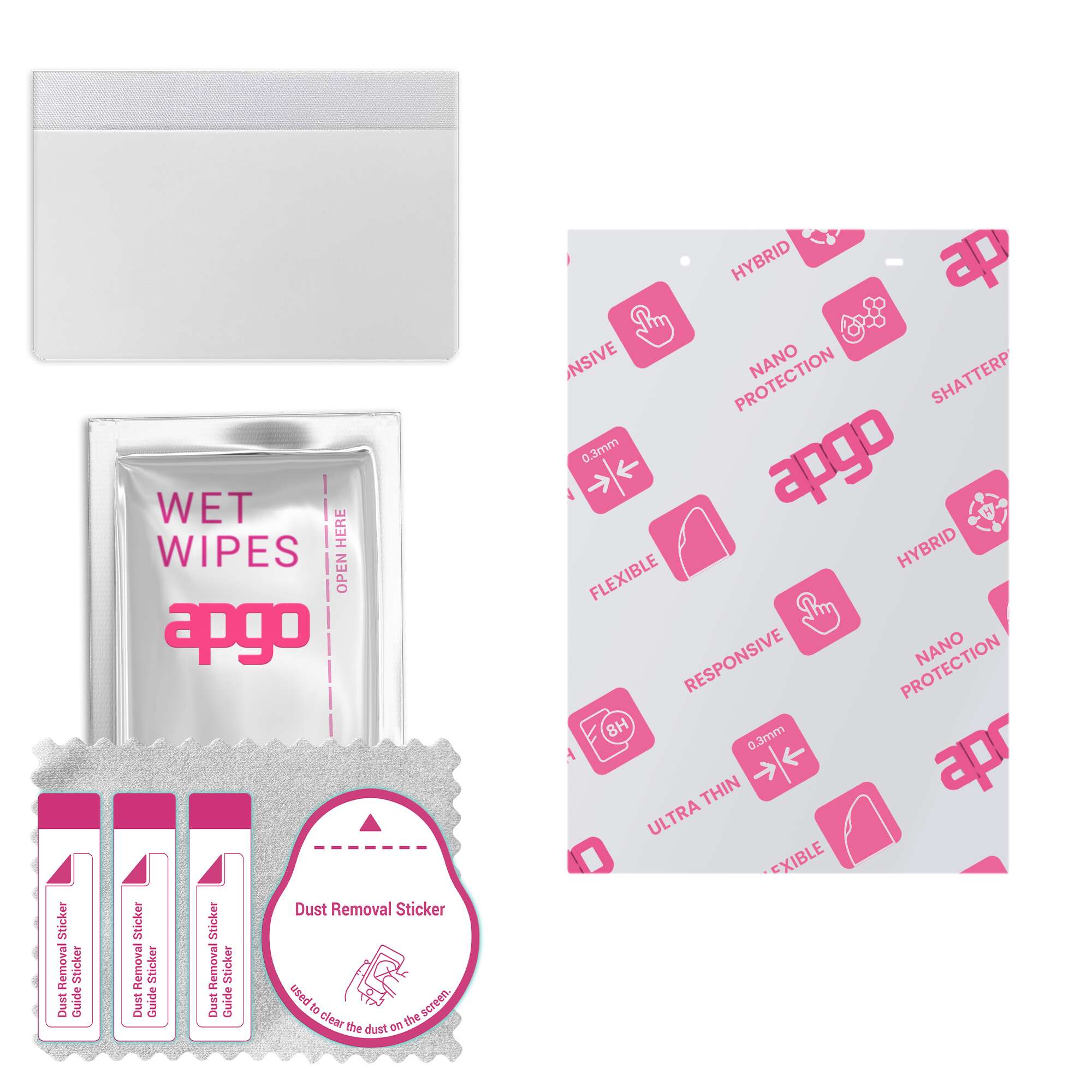 

apgo Ultra-Clear Hybrid protective glass compatible with Lenovo Tab 4 8, flexible nano glass, great replacement for tempered glass, scratch-resistant,