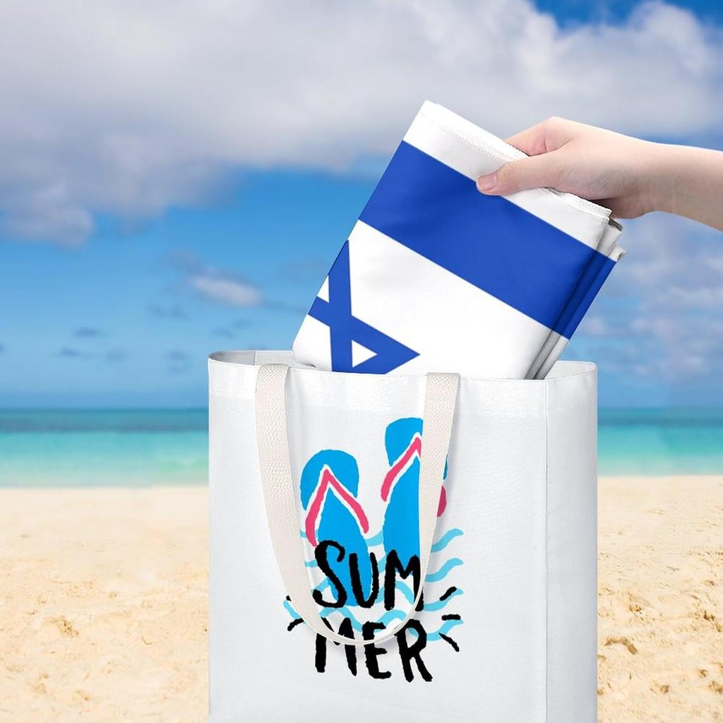 Beach Towel for Women Israel Travel Towels Soft No-Shrink Lightweight Swim Towels, Flag Patriotic Cute Roadtrips Pool Towel