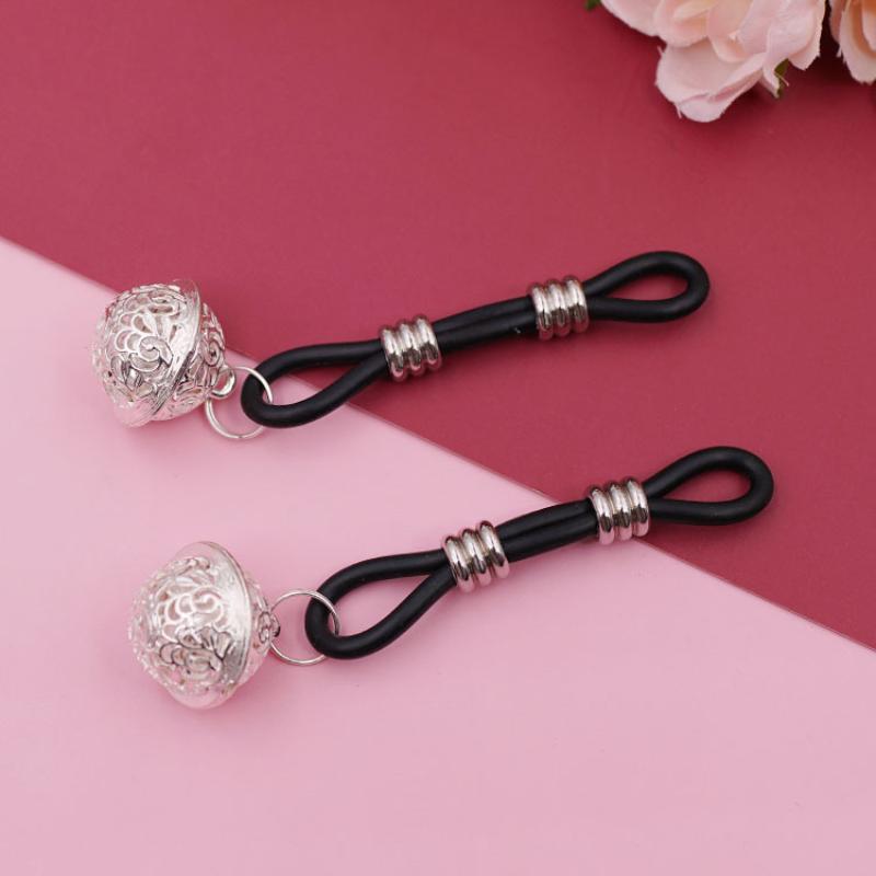Gold Silver Female Adjustable Metal Bells Nipple Clip Chest BDSM Small Bells Adult Fetish Flirting Flirting Couple Sex