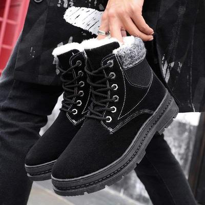 Schneestiefel Herren Samt verdickt Herbst High-Top warme Baumwollschuhe Nordost wasserdicht vielseitige Baumwollstiefel Herren Martin Stiefel Stiefeletten