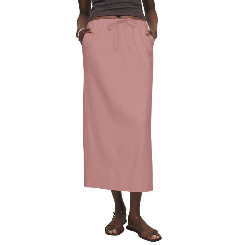 TIFICY Gonne estive primaverili casual con stampa a tinta unita da donna