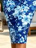 Summer Women's One Shoulder Midi Dress Floral Print Blue Bodycon Sundress