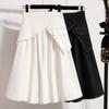 DIMANAF 2026 Plus Size Summer Skirts Women A-Line Cotton Fashion Lady Casual Elegant Long Skirt