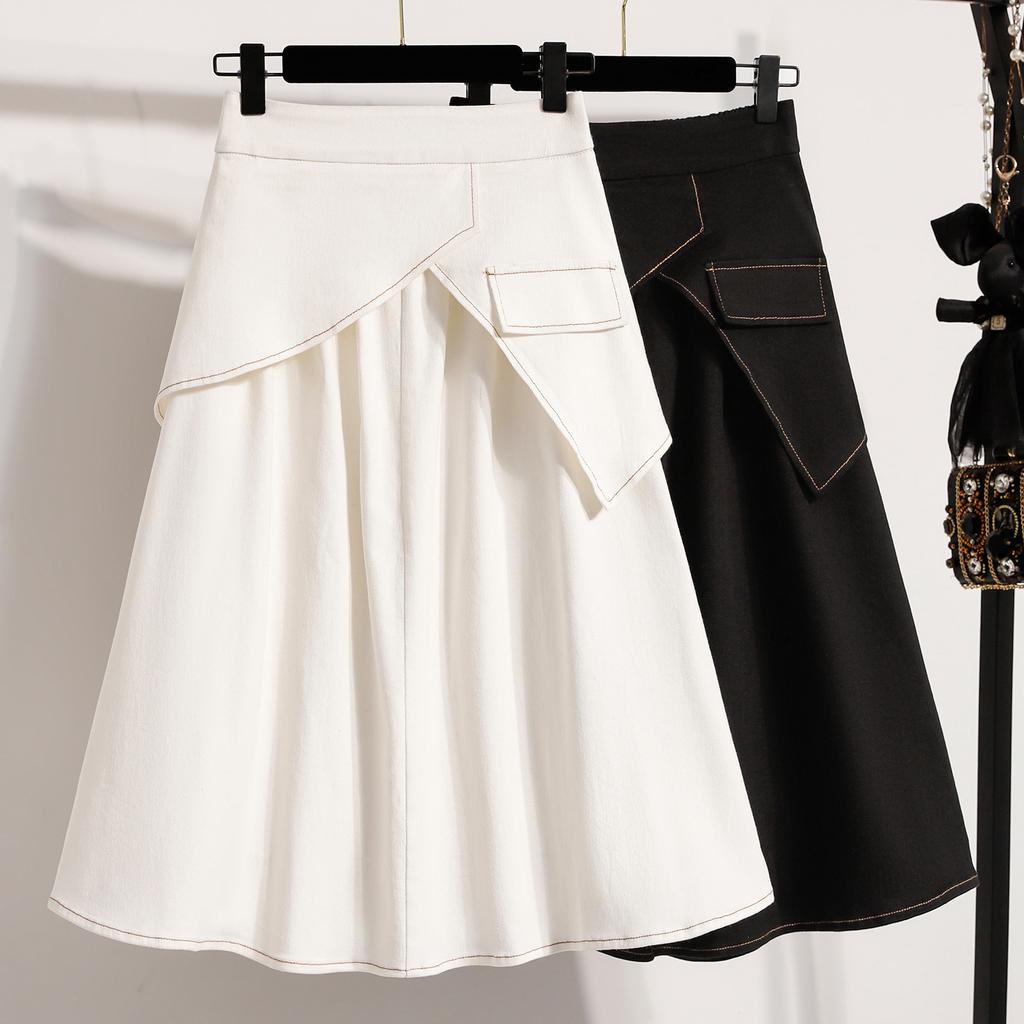 DIMANAF 2026 Plus Size Summer Skirts Women A-Line Cotton Fashion Lady Casual Elegant Long Skirt