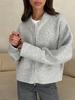 Bestseller Europeo e Americano 2025: Cardigan con zip a maniche lunghe in stile maglia casual