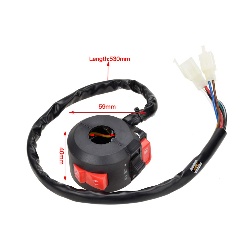 HIAORS Left Starter Kill Light Switch Male Plug Compatible With TaoTao Coolster ATV 125Cc 110Cc 90Cc 70Cc 50Cc RoKeta Sunl Kazuma Chinese 4-Stroke