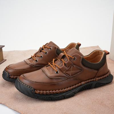 Fashion Genuine Leather Shoes Men Lace Up Casual Sneakers Handmade Breathable High Quality Walking Luxury Men Shoes Big Size 48
