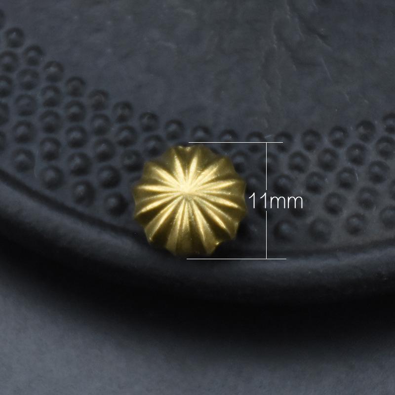 Boucle de Portefeuille Chrysanthème en Laiton Goujons Rivets Décoratifs en Cuir Premium pour DIY Maroquinerie Sac Réparation Accessoires