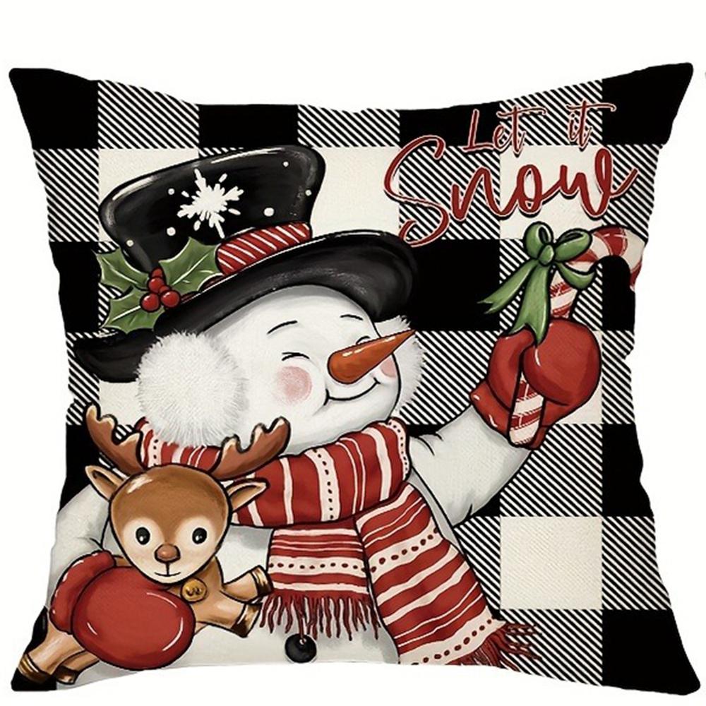

Наволочка с рождественской тематикой Снеговик Санта-Клаус и подарочная наволочка подходит для дома, комнаты, гостиной, дивана, наволочка в подарок 40x40cm