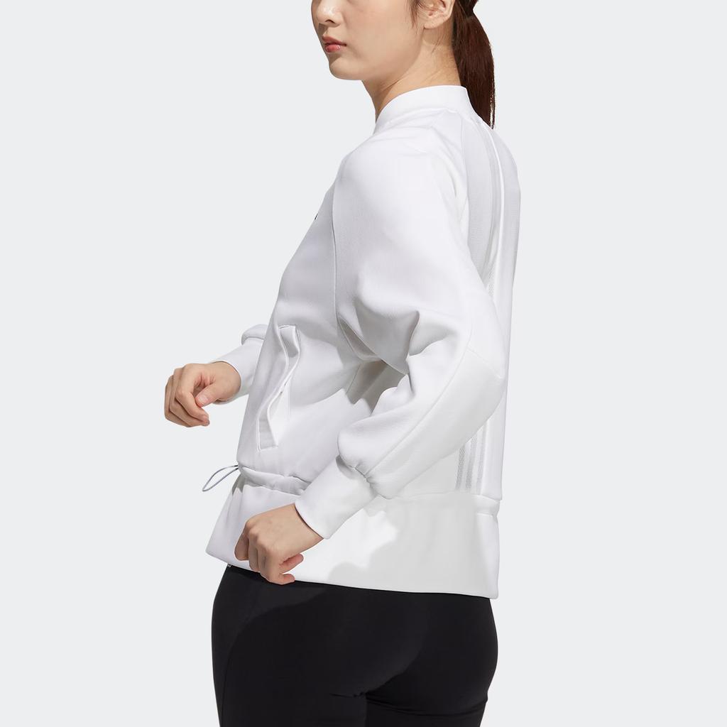 Adidas Solid Color Windproof Running Training Breathable Casual Sports Jacket Women Jackets White H07390