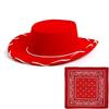 Stilvolles Kinder-Cowboyhut- und Schal-Outfit mit genähtem Stoff für Kostümveranstaltungen und als Geschenke