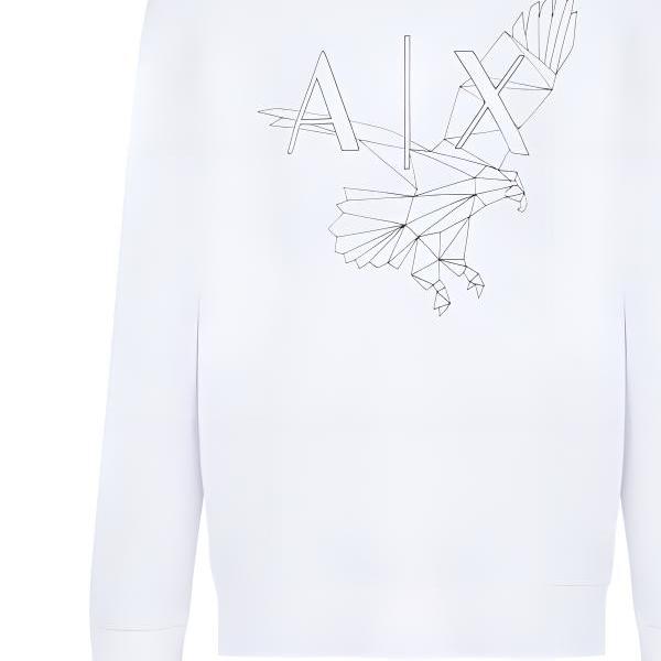 Armani Exchange SS23 Logo Print Crew Neck Casual Long Sleeve Sweatshirt Men sweatshirt White 3RZMAQ-ZJTDZ-1100