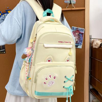 The New Schoolbag Is High-value, Fresh and Sweet, and the Backpack Is Light for Junior High School Students To Travel and Large-capacity Backpack.