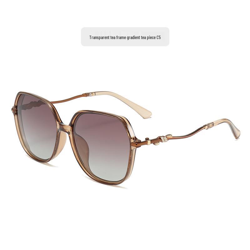 Elegant High-End Polarized Metal Frame Granny Glasses Sunglasses