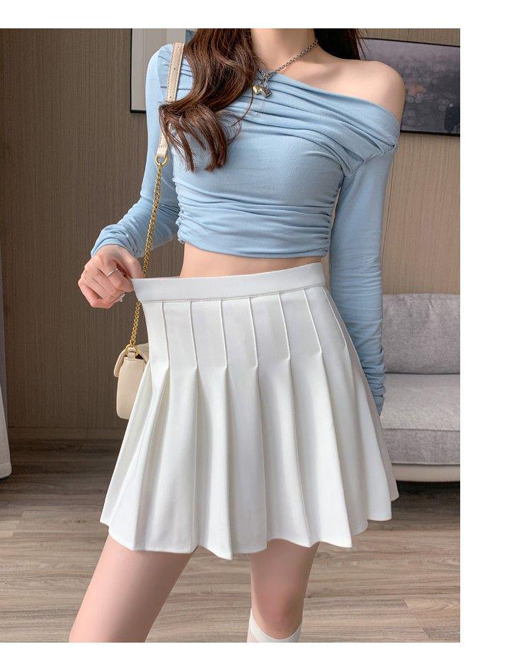 Plus Size Japanese High-Waisted Slimming Pleated Mini Skirt