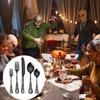 5-teiliges Besteckset Geschirr Edelstahl Gotisch Löffel Gabel Messer Halloween Totenkopfmuster Essgeschirr Westliches Besteckset
