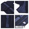 Morioru Kurume Woven Men's Hanten (Hanten), Navy/Striped, Made in Japan, Washable, Quilted Lining, Eco-Friendly, Dotera/Donbuku