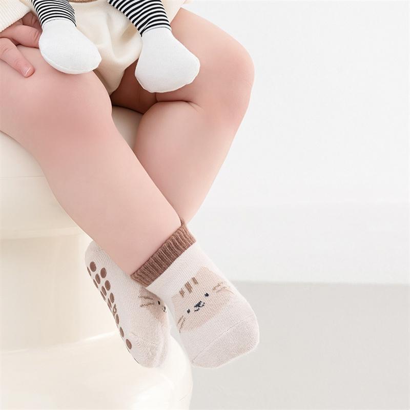 Newborn Baby Floor Socks Spring Autumn Cotton Cartoon Kids Toddler Anti Slip Short Socks Girls Boys Casual Home Socken 0-5Years