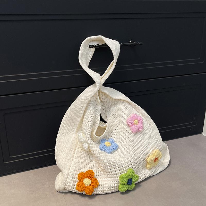 Woven One-shoulder Underarm Bag Crochet Bag Girls Shopper Bags Handbag For Students And Office Workers Comfortable Wide Strap