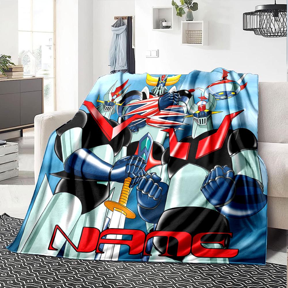 Customiz Name Personality UFO Robo Grendizer Blanket Soft &Warm Sofa Office Bed Travel Lunch Break Blanket, Gift Suitable All Seasons