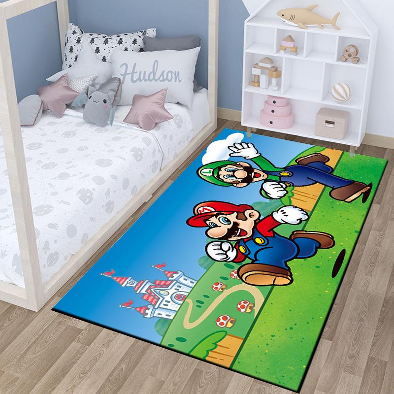 3D Cartoon Super Mario Bros Game HD Rug Area Carpet for Living Room Kids Bedroom Sofa Kitchen Decorate Child Non-slip Floor Mats