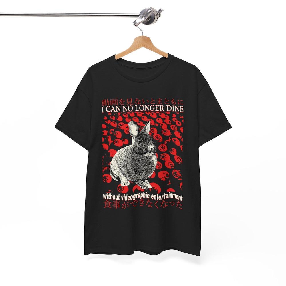 I Can No Longer Dine Rabbit Vintage Japanese T-Shirt, Unisex Tee