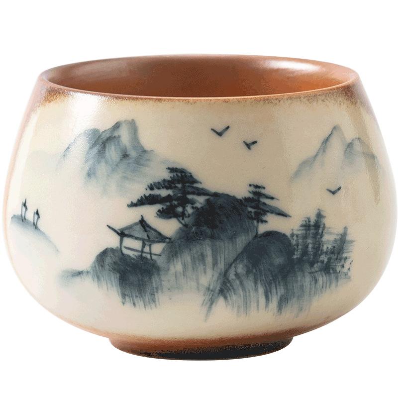 NEW Ceramic Hand-painted Tasting Wood-fired Glaze Small Bowl Special for Drinking Tea Single High-end Master Cup