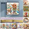 2 Stück 5D DIY Vollbohrer Diamantmalerei 2025 Oster-Set 30x30cm Haushaltsdeko Kunst Handwerk Deko für Schlafzimmer Wohnzimmer
